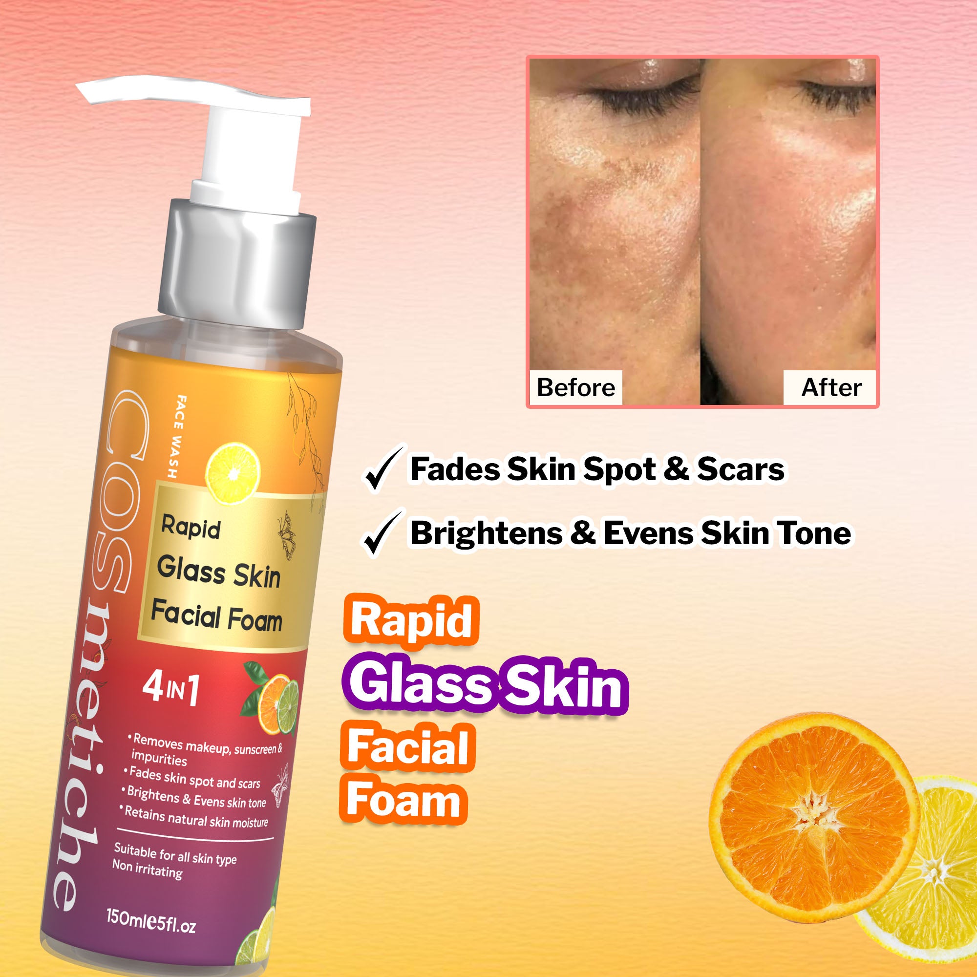 Rapid Glass Skin Facial Foam