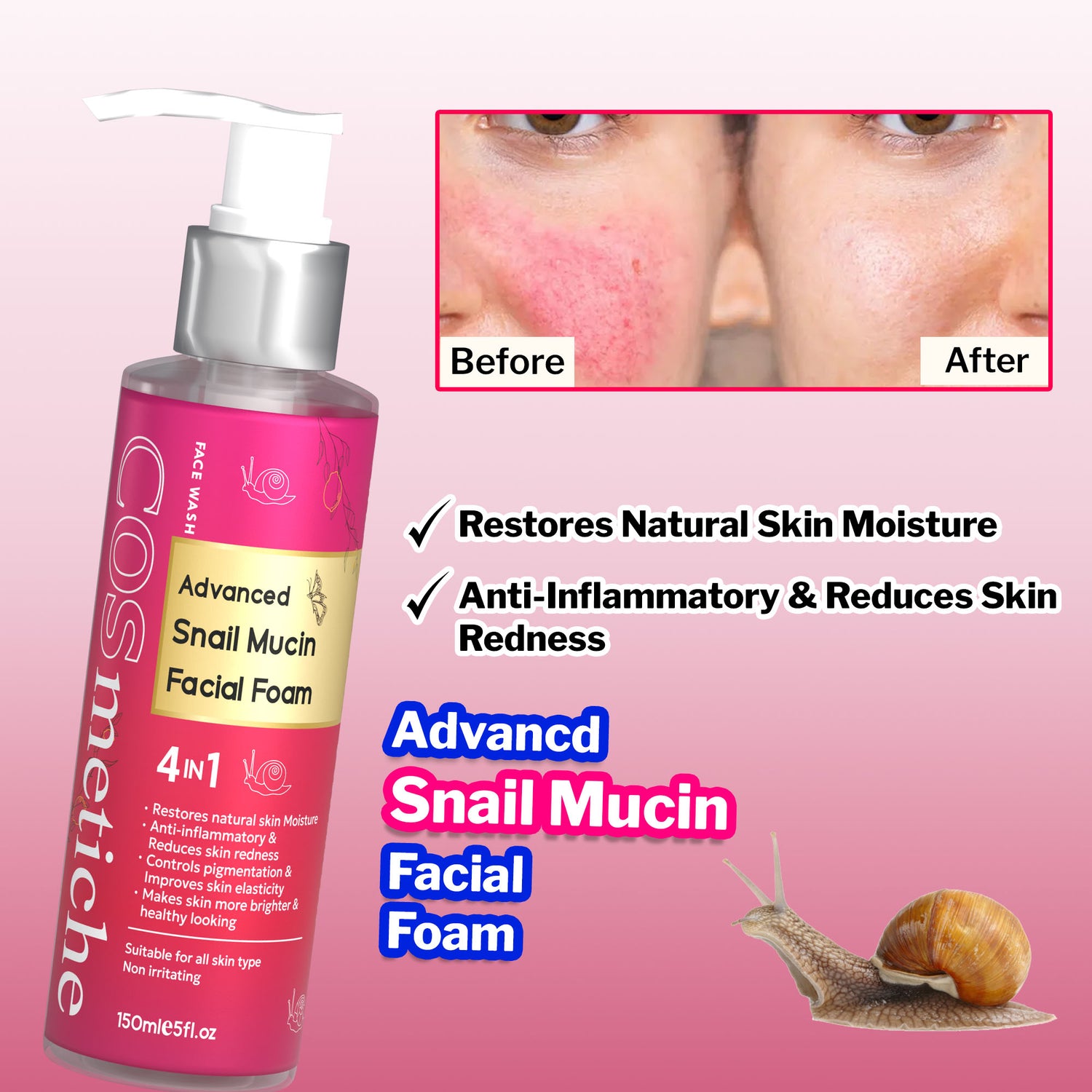 Snail Mucin Hydrating Facial Foam